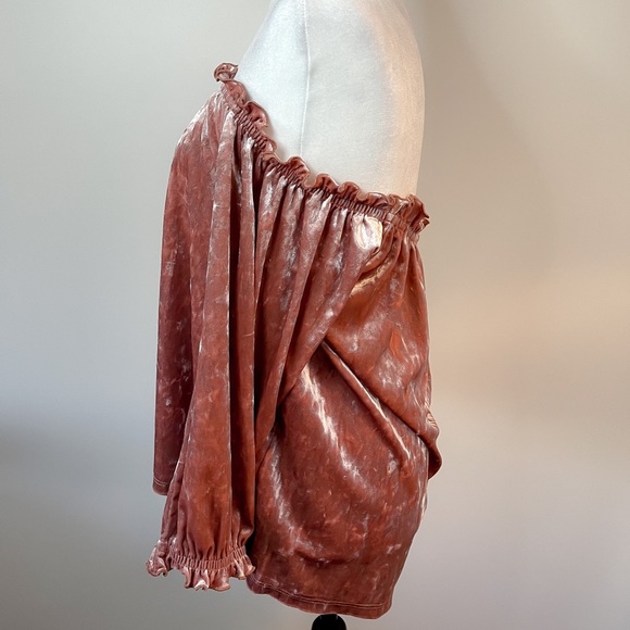 ✨Host Pick✨ GAP Pink Velvet Off-Shoulder Blouse Size SP - Picture 8 of 11